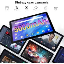 Veidoo 10,1-Calowy Tablet Z Androidem 13, 12GB (6+6 Rozszerzeń) Ram 128 GB Rom / 512 GB Rozszerzalny Tablet PC, Wifi 6, Bt 5.0,