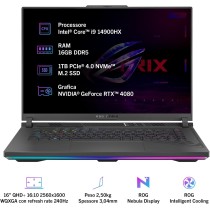 ASUS ROG Strix G16 G614JZRB0CQ2PCXRR, notebook z ekranem 16" QHD Antiglare, 240 Hz, procesor Intel Core i9 14900HX, 16 GB, 1 TB