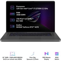 ASUS ROG Flow Z13 GZ301VUB0BZWF3MTF Notebook z ekranem 13,4" QHD+ Glossy, 165 Hz, Intel Core 13 generacji i9-13900H, 16 GB, 1 TB