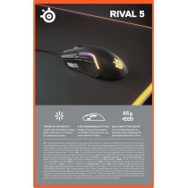 SteelSeries Rival 3 Wireless Mysz do gier - Ponad 400 godzin żywotności baterii - Technologia Dual Wireless 2.4 GHz i Bluetooth