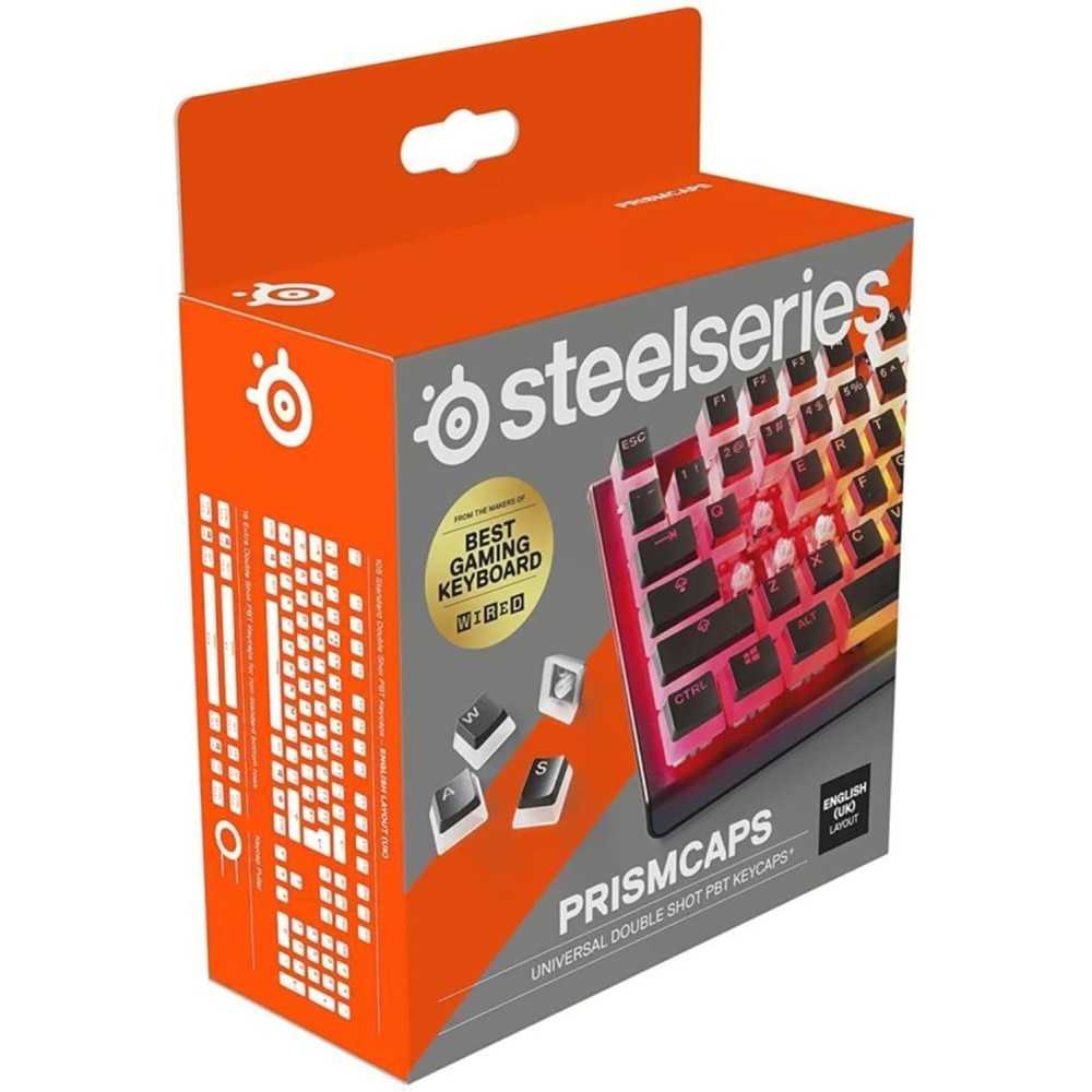 SteelSeries PrismCaps – Nakładki na klawisze Double Shot PBT – Wytrzymałe termoplastyczne nakładki PBT – Kompatybilne z