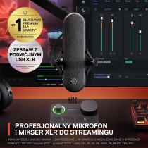 SteelSeries Alias Mikrofon USB do komputera PC — 3 razy większa kapsuła do gier, streamingu i podcastów — Redukcja szumów SI —