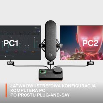 SteelSeries Alias Mikrofon USB do komputera PC — 3 razy większa kapsuła do gier, streamingu i podcastów — Redukcja szumów SI —