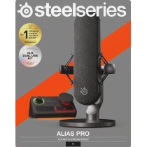 SteelSeries Alias Mikrofon USB do komputera PC — 3 razy większa kapsuła do gier, streamingu i podcastów — Redukcja szumów SI —