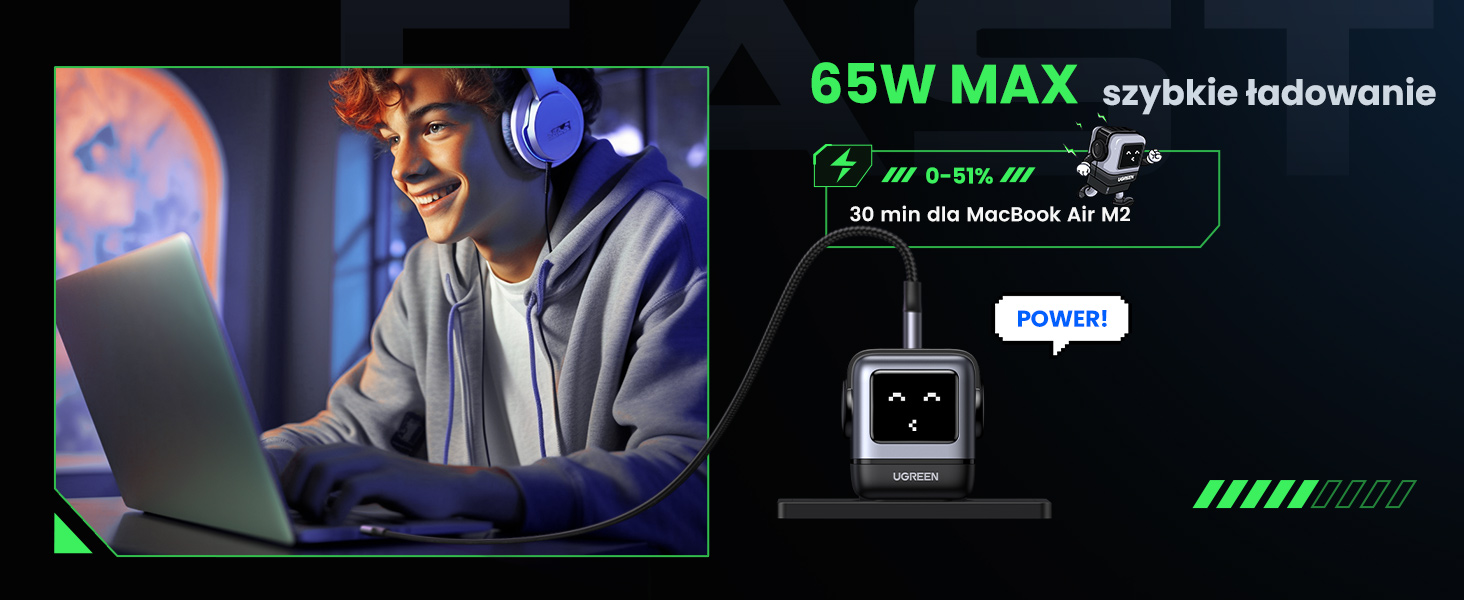 ładowarka usb c 65w zasilacz usb c ładowarka robotyczna usb c gan 3 portowa ładowarka usb c 65w